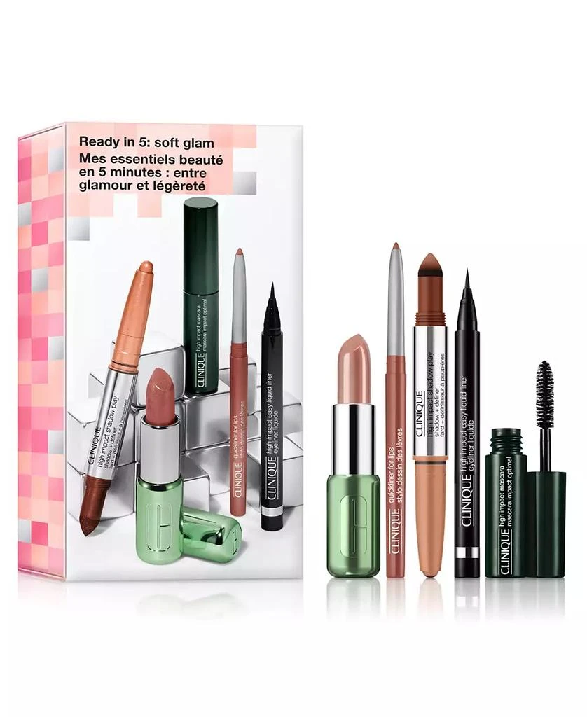 商品Clinique|5-Pc. Ready In 5: Soft Glam Makeup Gift Set for Eyes & Lips,价格¥315,第1张图片