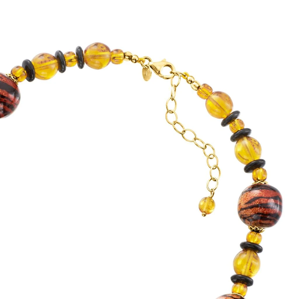 商品Ross-Simons|Ross-Simons Italian Tiger-Print Murano Glass Bead Necklace With 18kt Gold Over Sterling,价格¥1342,第4张图片详细描述