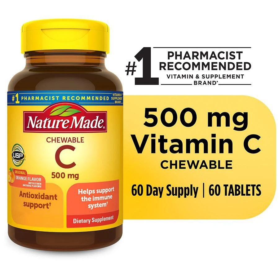 Nature Made Chewable Vitamin C 500 mg Tablets Orange 7