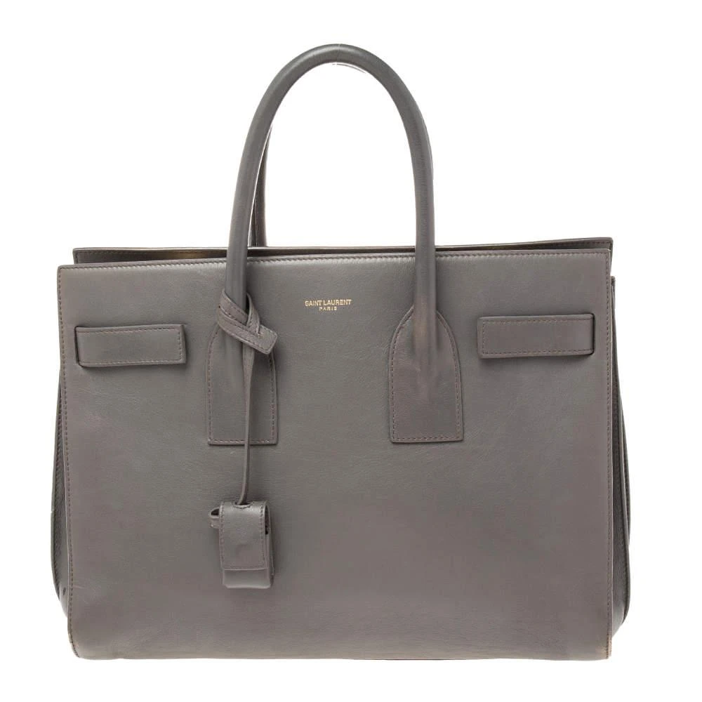 商品[二手商品] Yves Saint Laurent|Saint Laurent Grey Leather Small Classic Sac De Jour Tote,价格¥4331,第1张图片