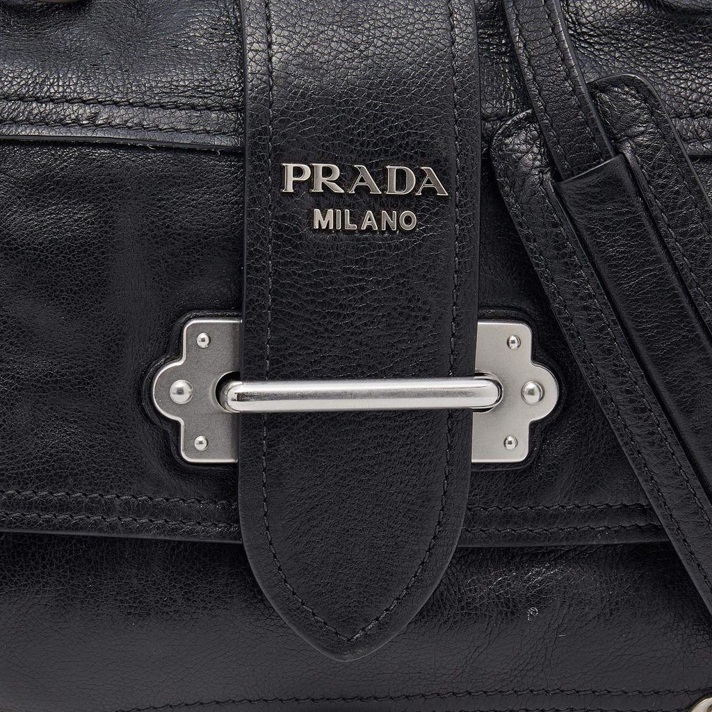 Prada Black Leather Cahier Flap Shoulder Bag商品第5张图片规格展示