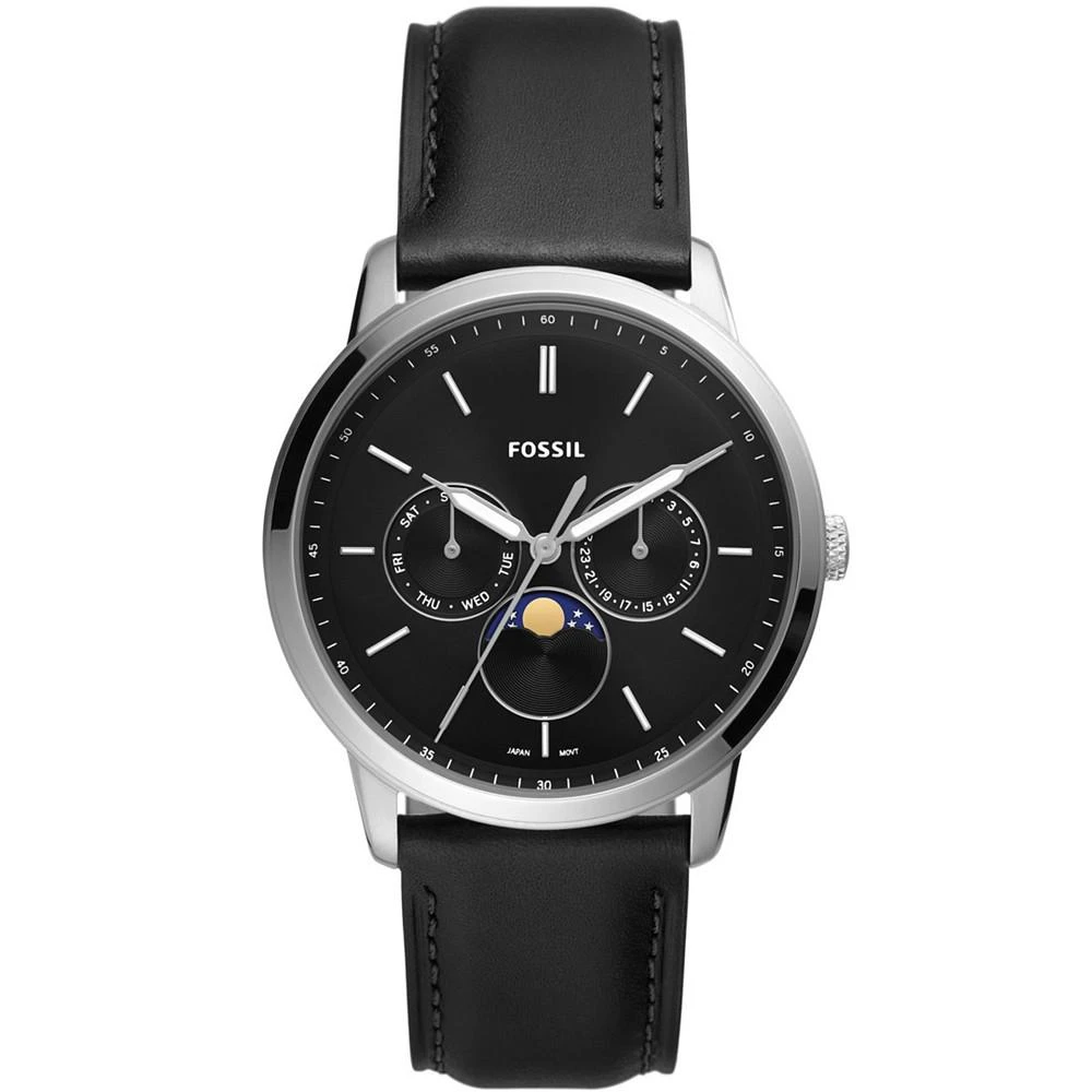 商品Fossil|Men's Neutra Black Leather Strap Watch 42mm,价格¥953,第1张图片