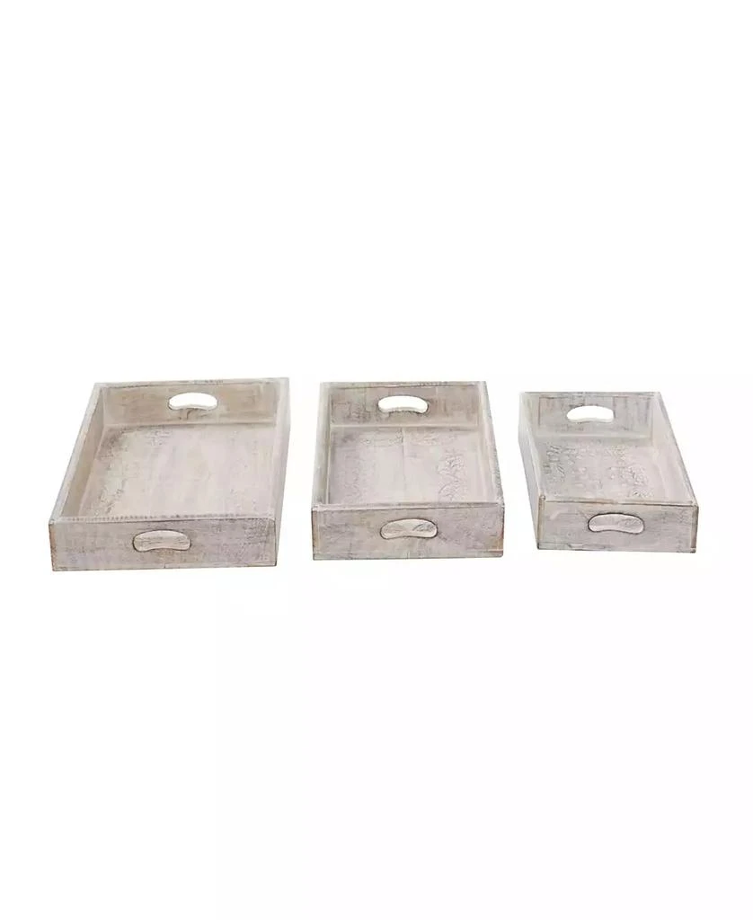 商品Rosemary Lane|Wood Tray, Set of 3, 16", 18", 20" W,价格¥612,第1张图片
