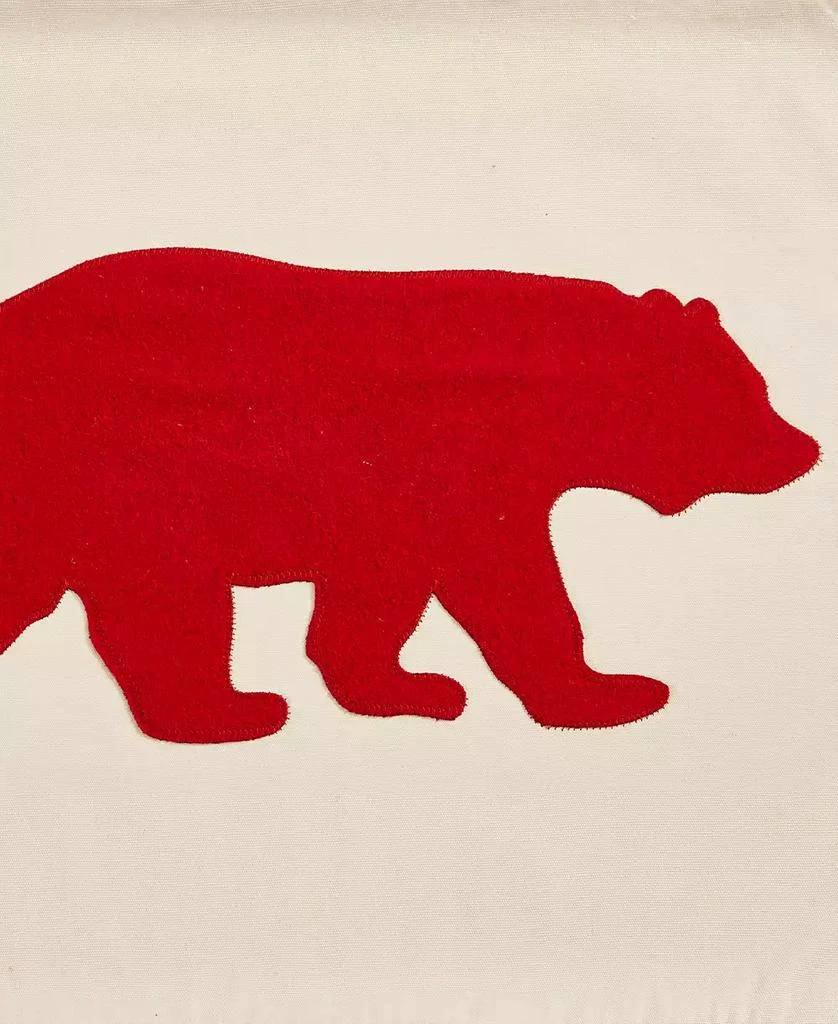 Bear Applique Grey Felt Decorative Pillow, 16" x 20" 商品