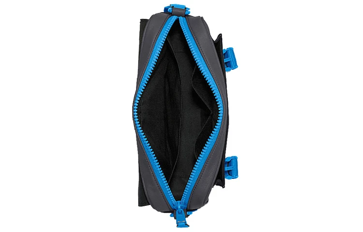 商品[国内直发] Coach|蔻驰 Track 27 翻盖拉链多功能 皮革 单肩斜挎包 大号 男款 灰色拼蓝色,价格¥2668,第4张图片详细描述