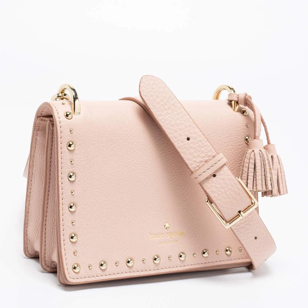 商品[二手商品] Kate Spade|Kate Spade Light Pink Leather Studded Flap Crossbody Bag,价格¥1311,第3张图片详细描述