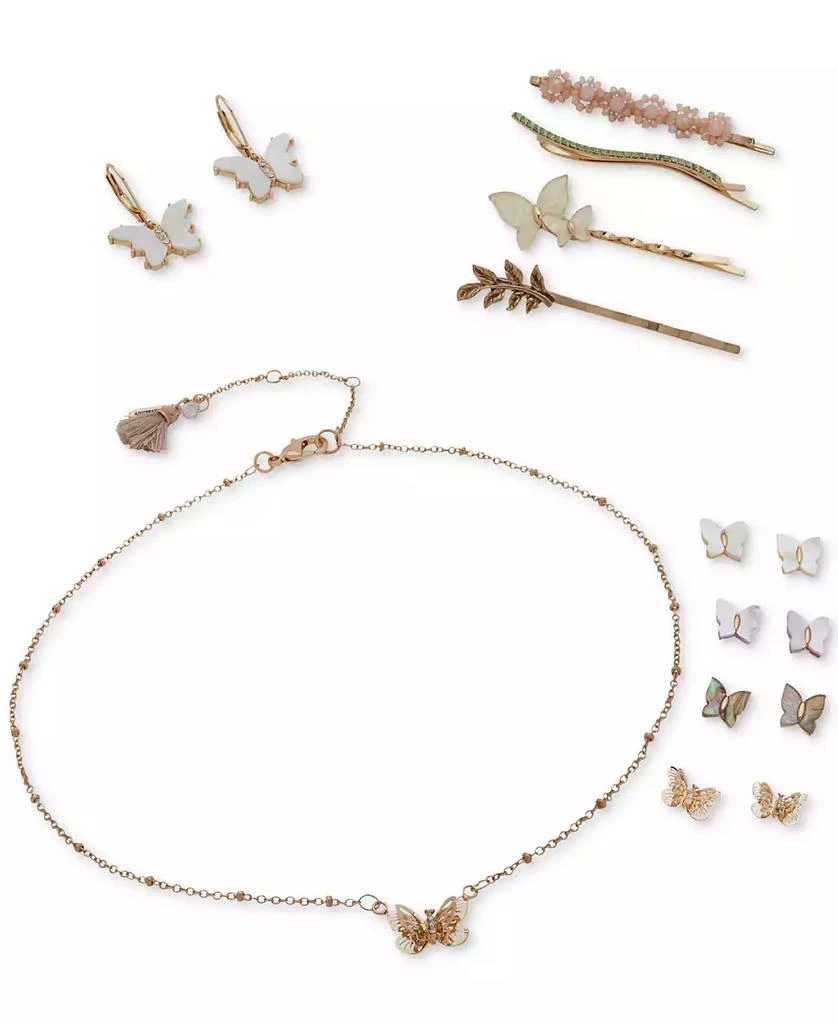 商品Lonna & Lilly|4-Pc. Gold-Tone Crystal & Stone Butterfly Bobby Pin Set,价格¥105,第3张图片详细描述