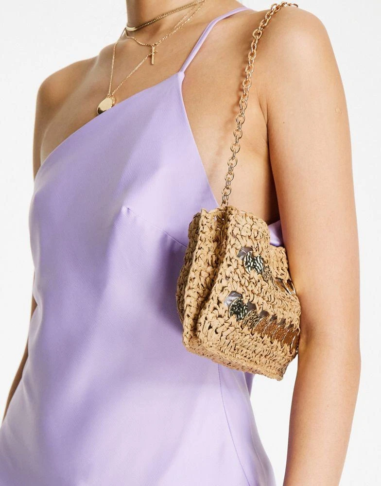 商品Topshop|Topshop metal straw mix shoulder bag,价格¥287,第4张图片详细描述