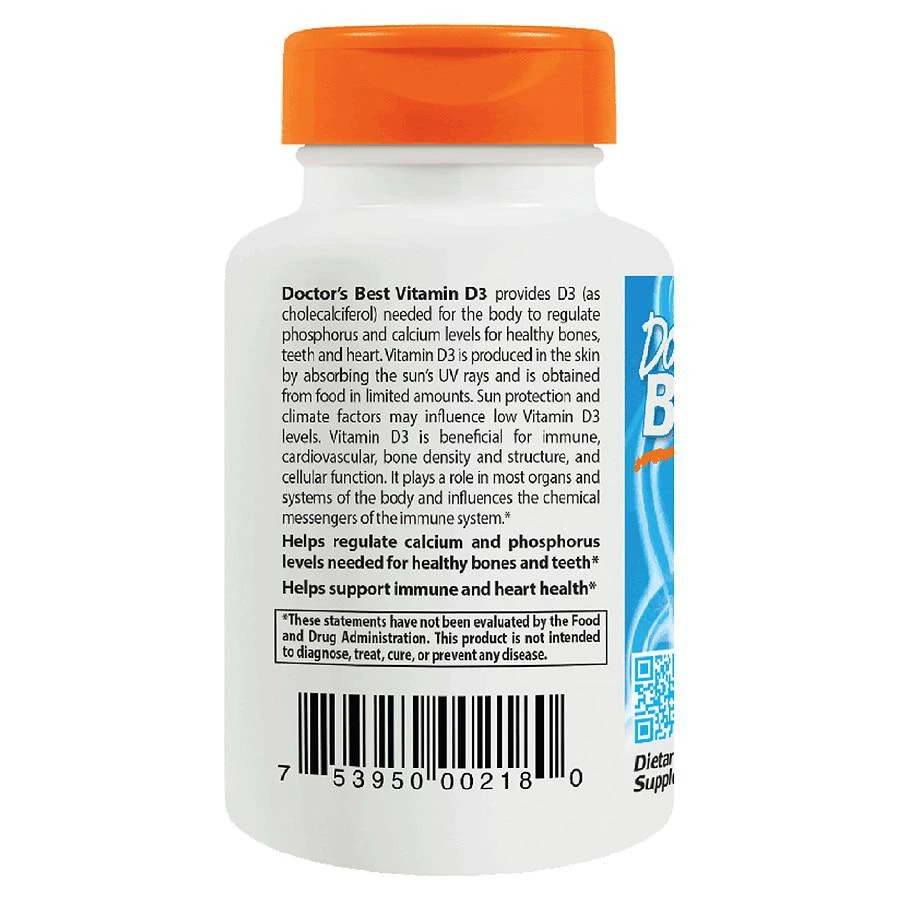 商品Doctor's Best|Vitamin D3 5000 IU,价格¥89,第2张图片详细描述