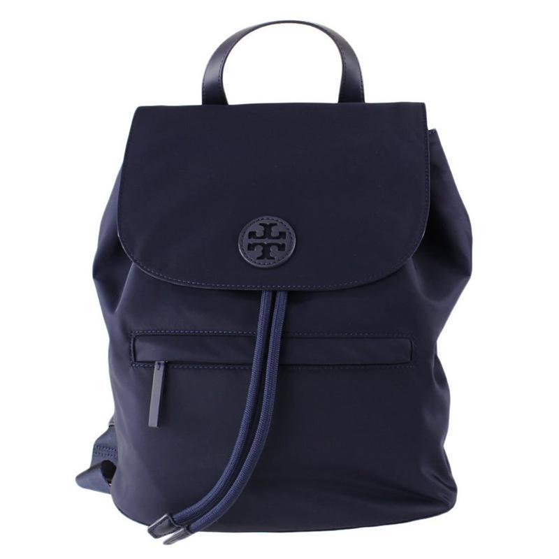 商品[国内直发] Tory Burch|托里·伯奇 TORY BURCH 奢侈品 TB女包 深蓝色尼龙抽绳书包背包双肩包 73207 405,价格¥1419,第1张图片