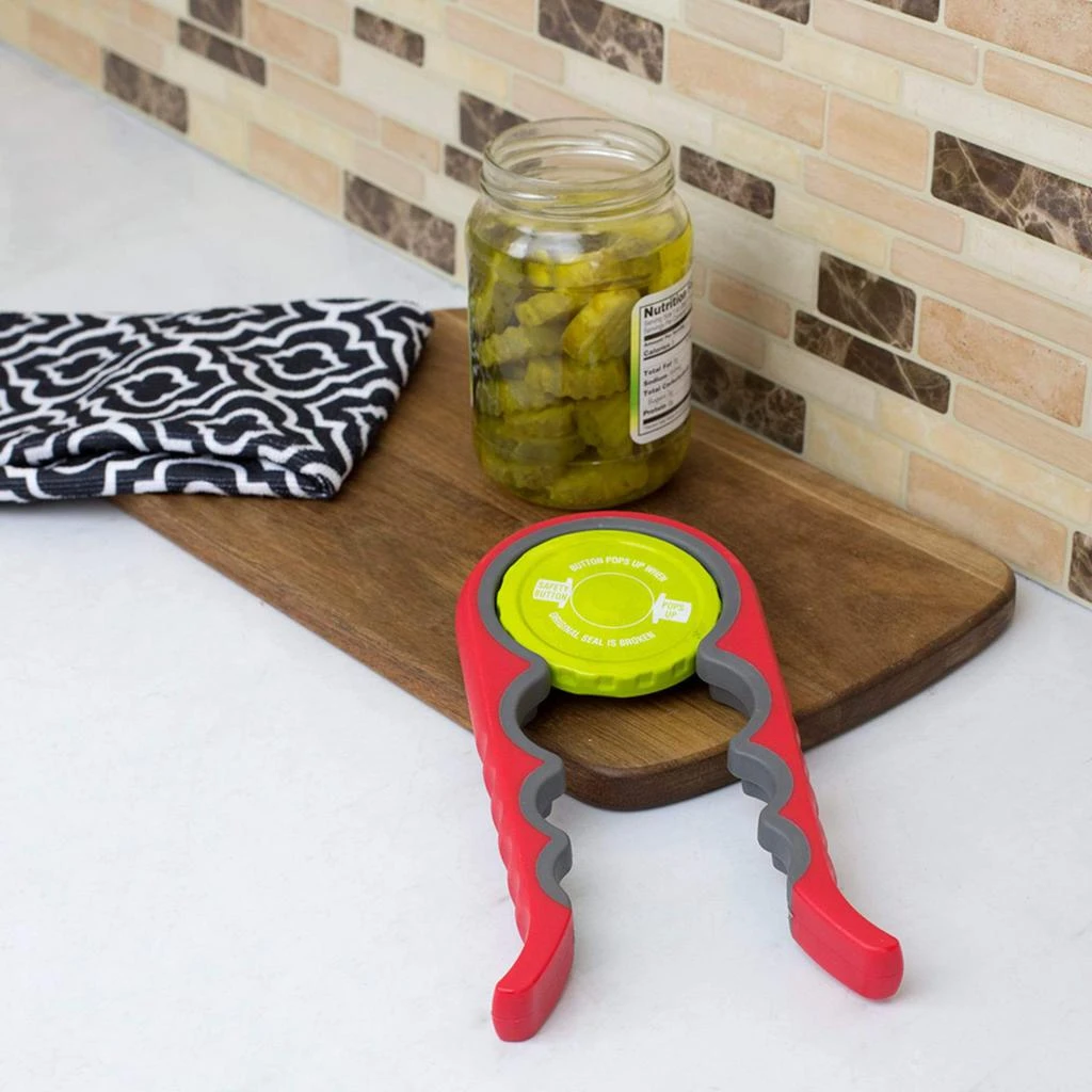 商品Home Basics|Home Basics Plastic Multi-Function Jar Opener, Red,价格¥103,第2张图片详细描述