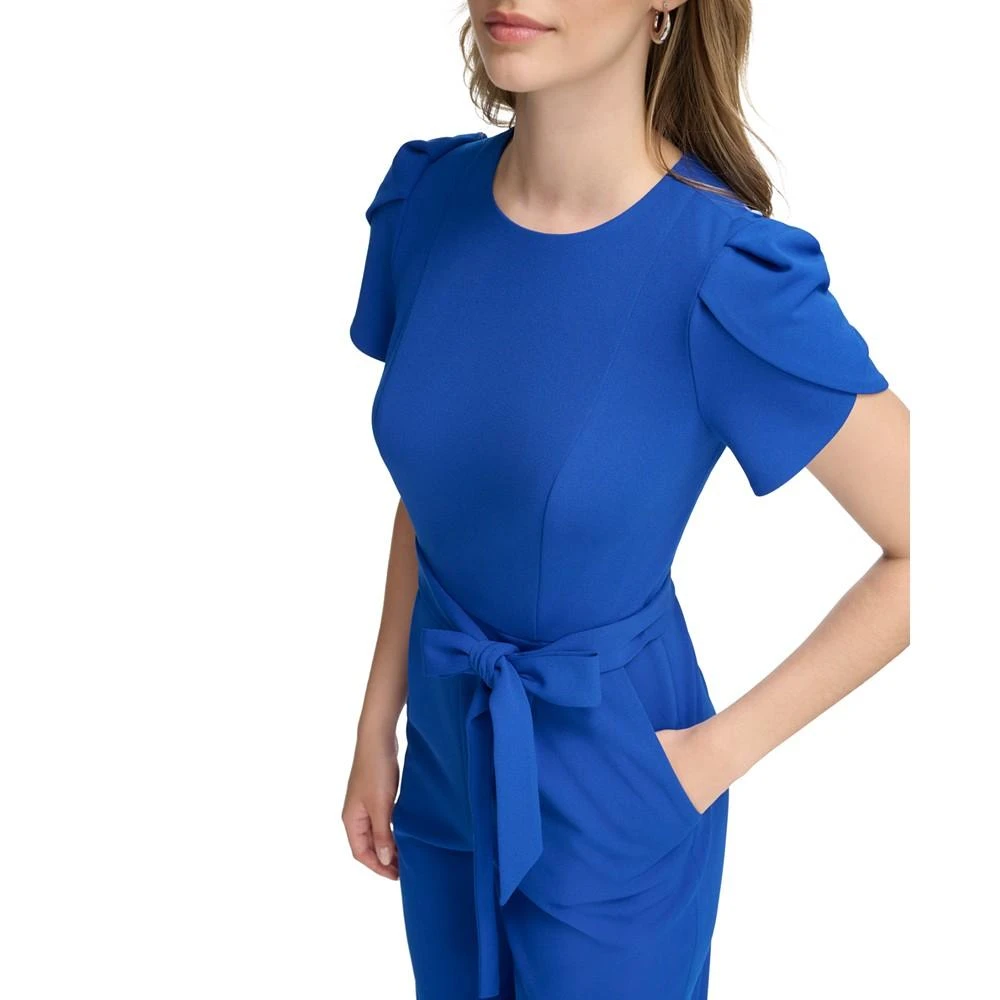 商品Calvin Klein|Women's Tie-Waist Tulip-Sleeve Jumpsuit,价格¥709,第4张图片详细描述
