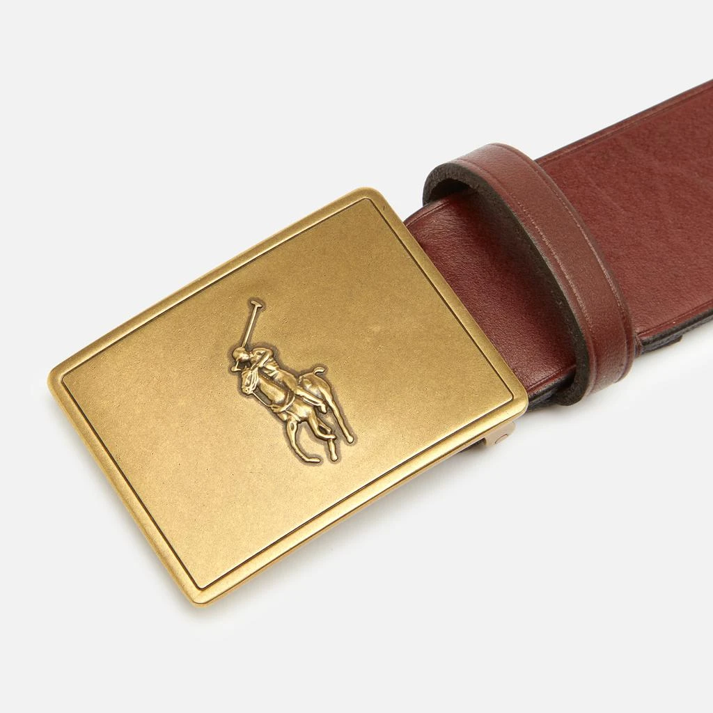 商品Ralph Lauren|Men's 36mm Plaque Vachetta Belt - Brown,价格¥619,第3张图片详细描述