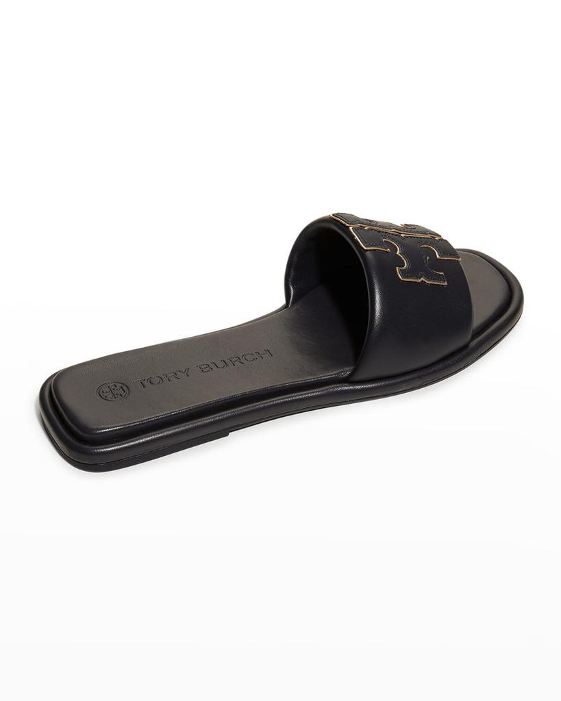 商品Tory Burch|Double T Leather Medallion Slide Sandals,价格¥1456,第5张图片详细描述