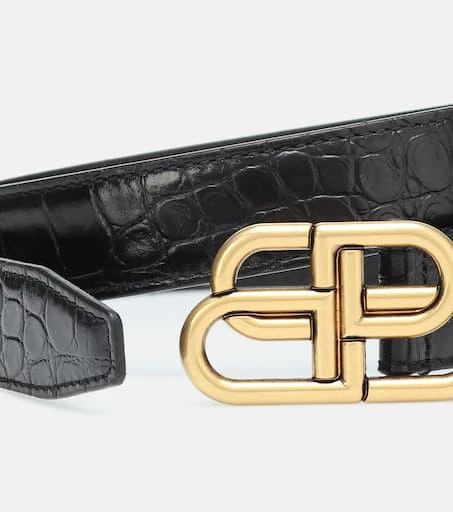 商品Balenciaga|BB croc-effect leather belt,价格¥3533,第3张图片详细描述