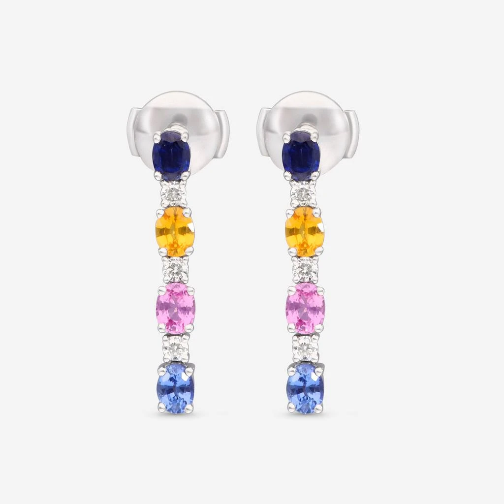 商品Ina Mar|Ina Mar 14K  White Gold Diamond and 1.6ct.tw Sapphire Drop Earrings IMKGK47,价格¥8989,第2张图片详细描述