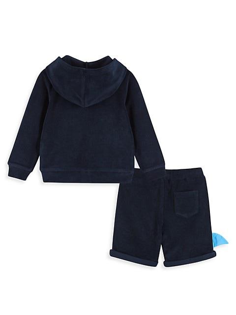 Little Boy's 2-Piece French Terry Hoodie & Shorts Set商品第2张图片规格展示
