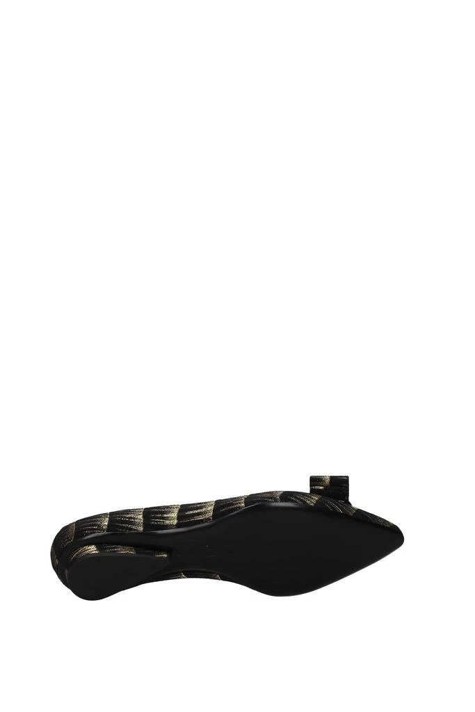 商品Salvatore Ferragamo|Ballet flats viva Suede Black Gold,价格¥2079,第5张图片详细描述