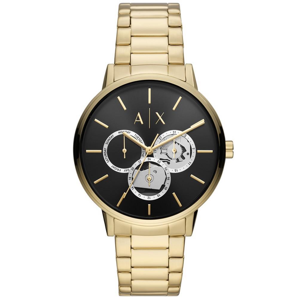 商品Armani Exchange|Men's Multifunction Gold-Tone Stainless Steel Bracelet Watch,价格¥1327,第1张图片