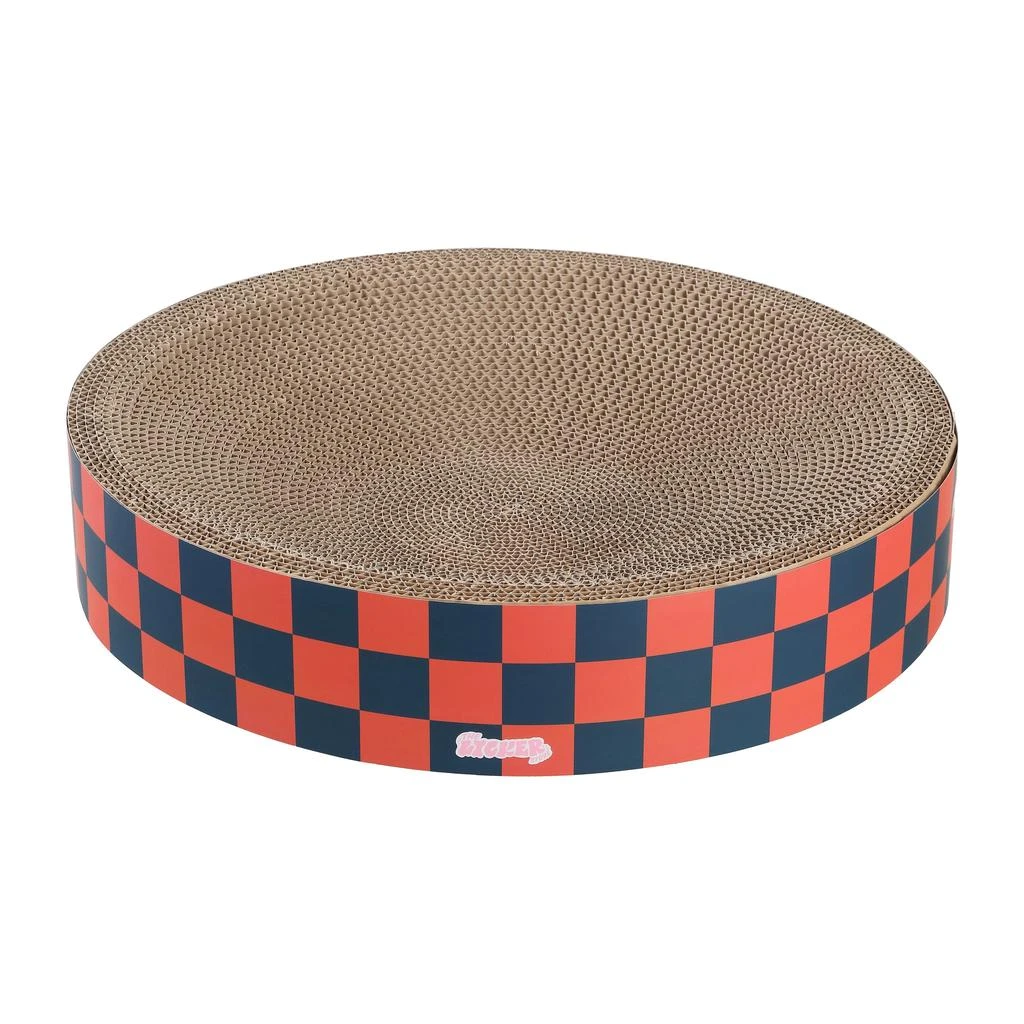 Nelson 20.13" Modern Cardboard Round Bowl Cat Scratcher with Catnip, Light Pink/Multi 商品