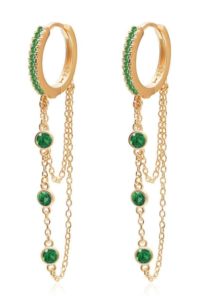 商品Gabi Rielle|Dangle Pave Huggie Earrings,价格¥410,第1张图片