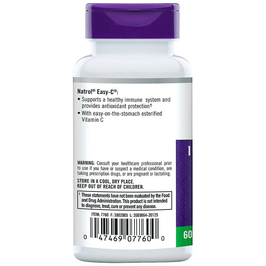 商品Natrol|Easy-C 500 mg, Immune Health, Tablets,价格¥67,第2张图片详细描述