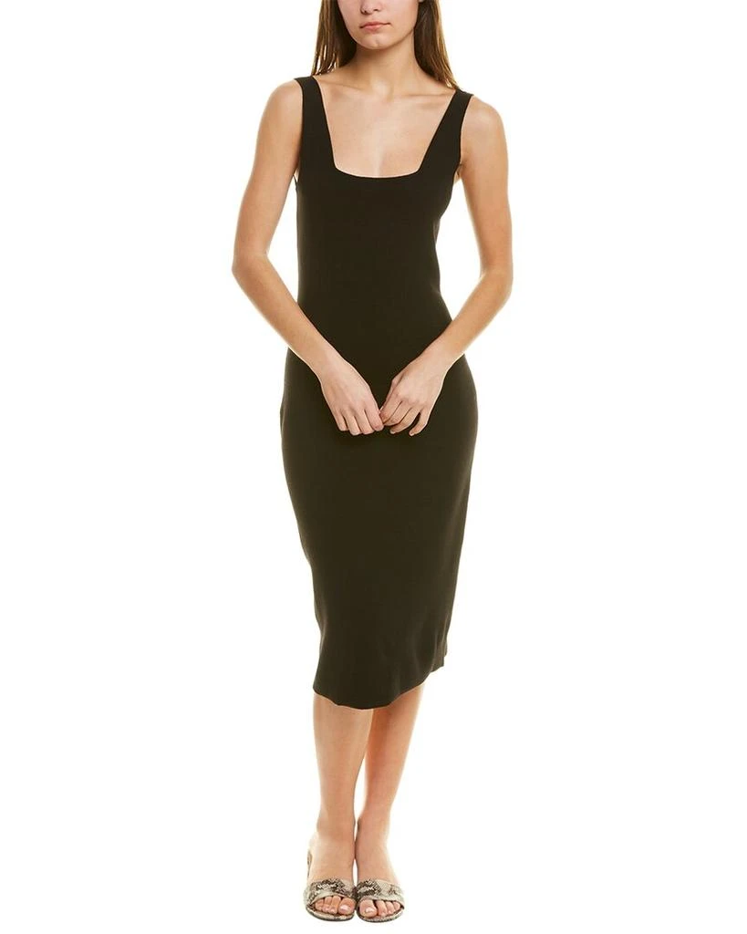 商品Vince|Vince Square Neck Wool-Blend Midi Dress,价格¥575,第1张图片