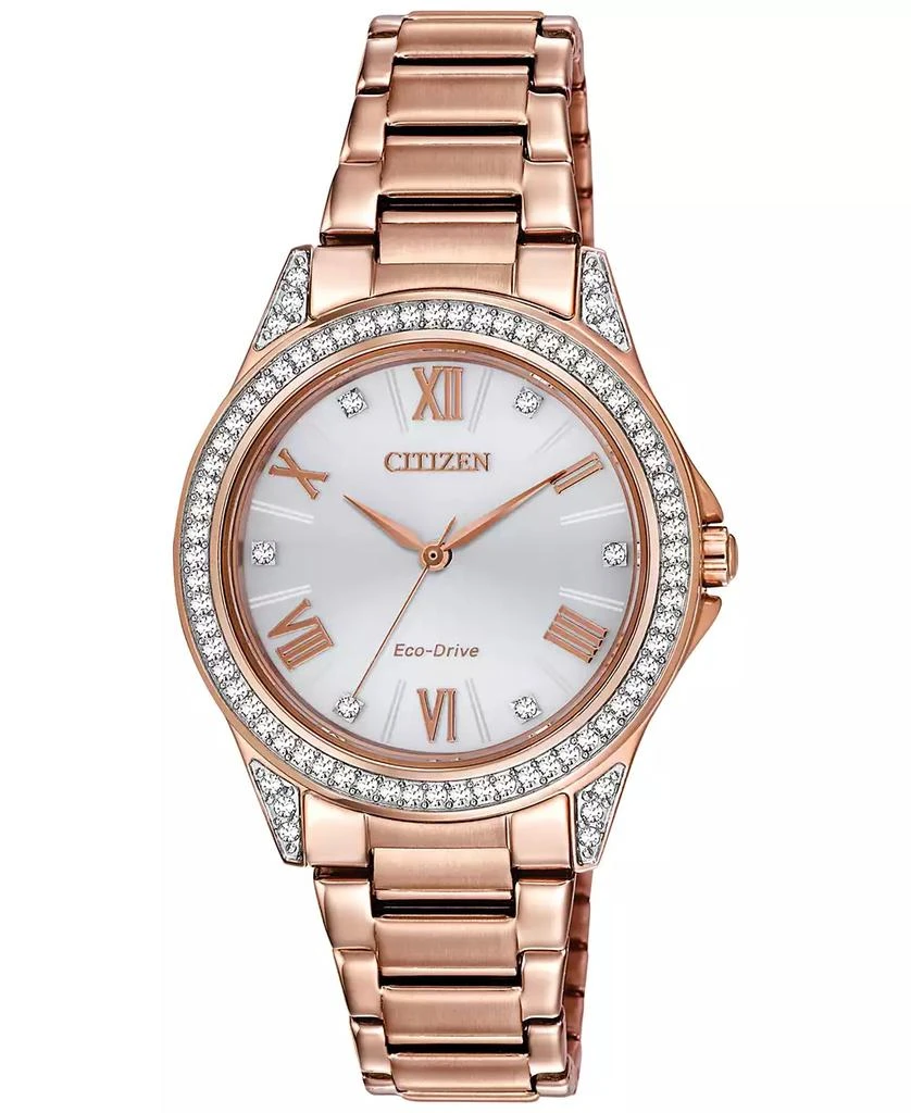 商品Citizen|Drive From Eco-Drive Women's Rose Gold-Tone Stainless Steel Bracelet Watch 34mm,价格¥2004,第1张图片