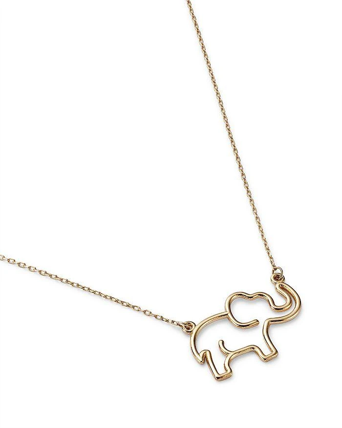 商品Bloomingdale's|Elephant Outline Pendant Necklace in 14K Yellow Gold, 16" - Exclusive,价格¥1856,第3张图片详细描述