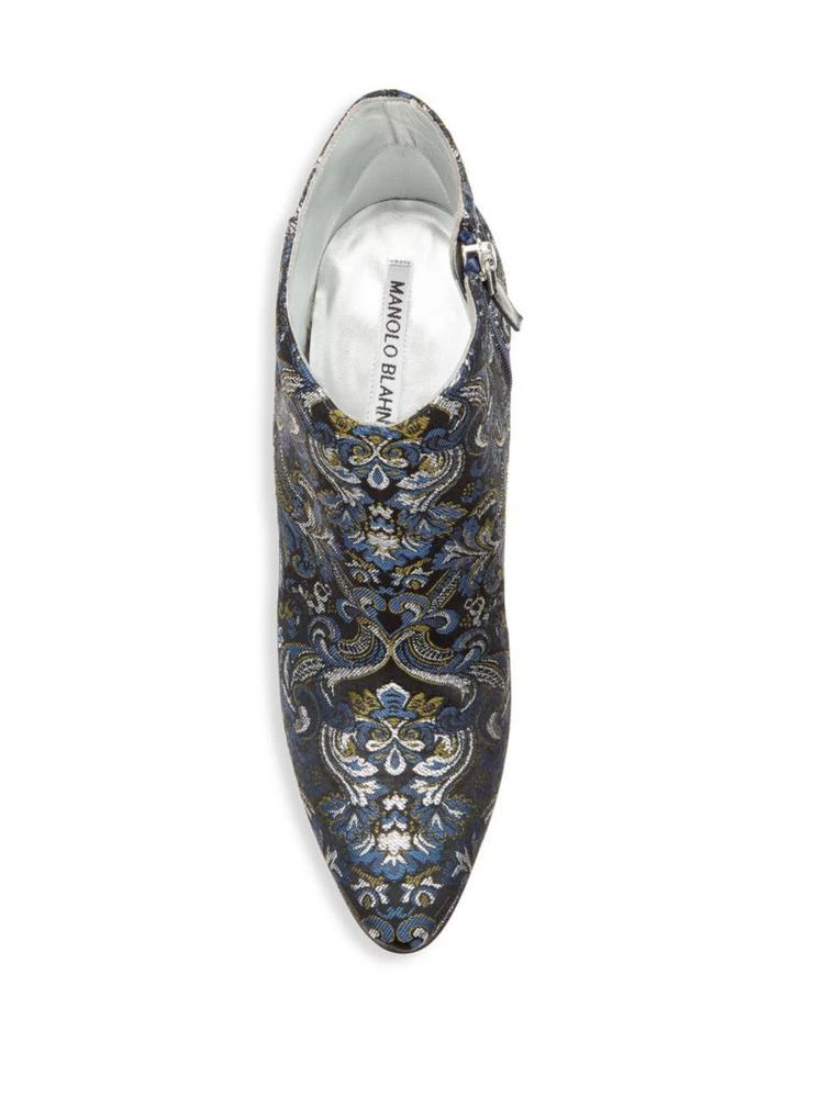 商品Manolo Blahnik|Brusta 105 Embroidered 粗跟短靴,价格¥2983,第4张图片详细描述