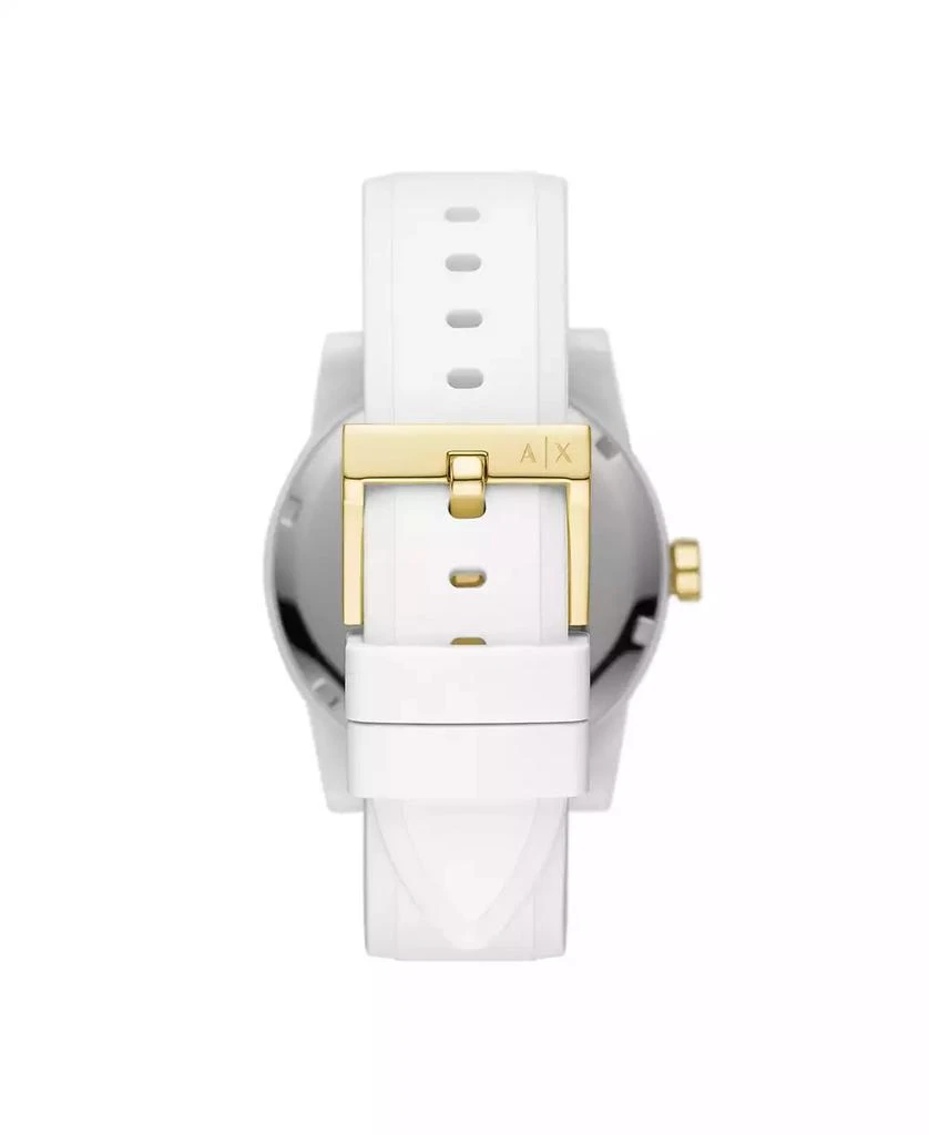 商品Armani Exchange|AX Women's White Silicone Strap Watch with Luggage Tag 36mm,价格¥940,第3张图片详细描述