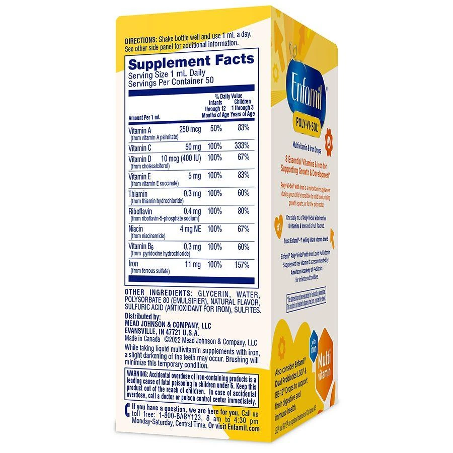Enfamil Poly-Vi-Sol 婴儿含铁复合维生素滴剂 50ml 商品