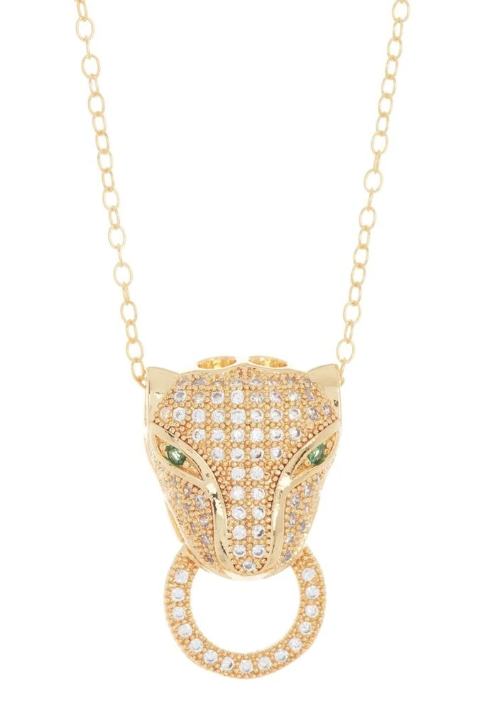 商品ADORNIA|14K Gold Plated Sterling Silver Cubic Zirconia Jaguar Pendant Necklace,价格¥150,第2张图片详细描述