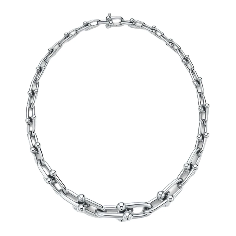 商品Tiffany & Co.|  Tiffany & Co./蒂芙尼 Tiffany HardWear系列 18英寸长 Graduated纯银链环项链GRP09762,价格¥26838,第1张图片