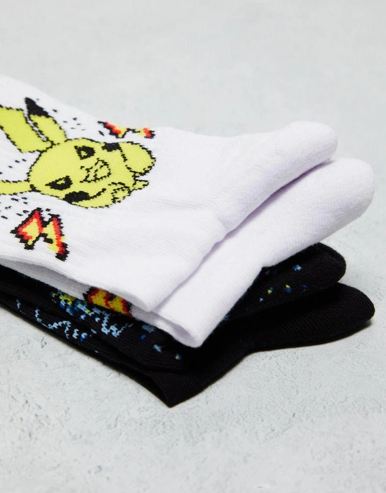 商品ASOS|ASOS DESIGN 2 pack Pokemon sports socks in black and white,价格¥98,第4张图片详细描述