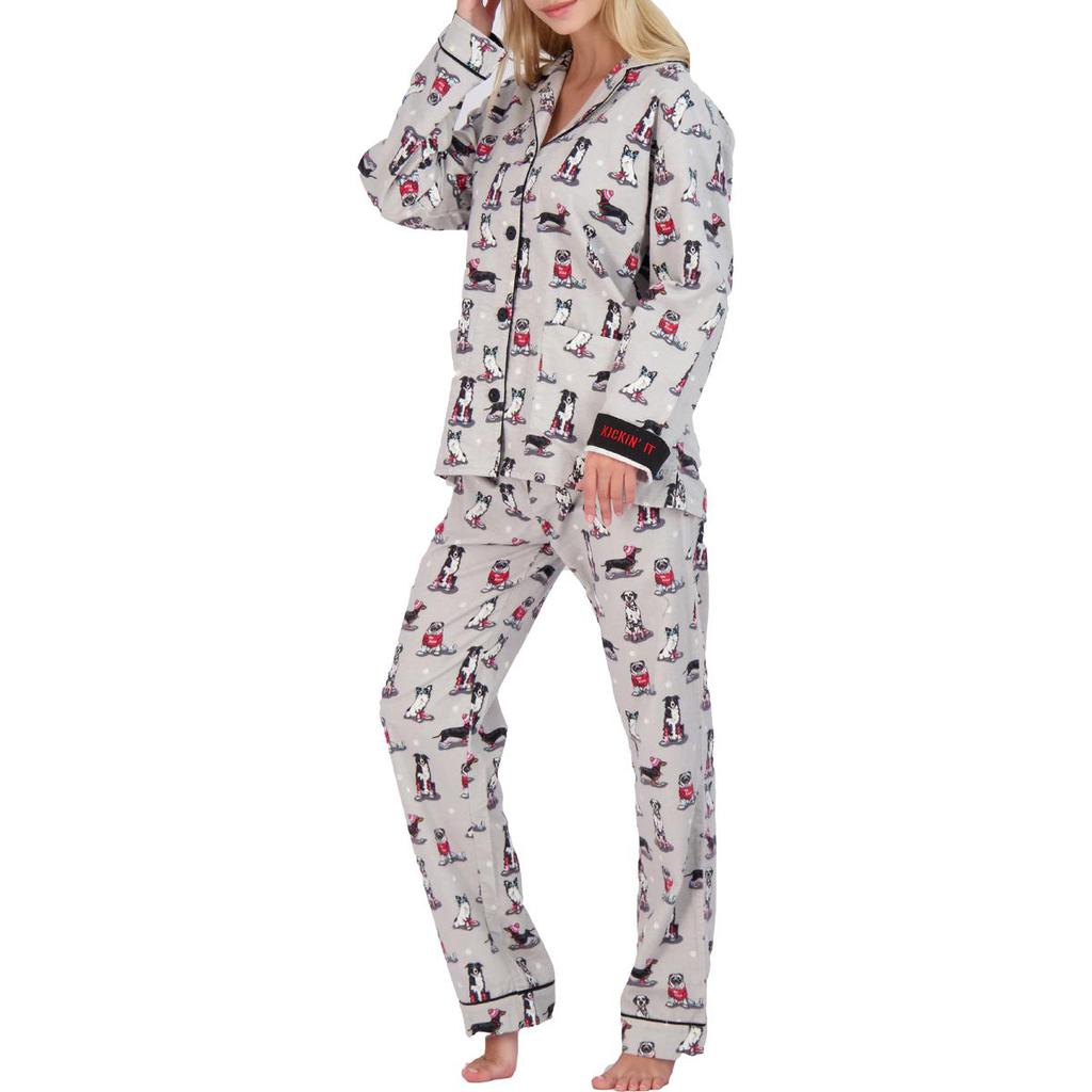 PJ Salvage RZ8FLPJ Women's Cotton Flannel Pajama Set商品第5张图片规格展示