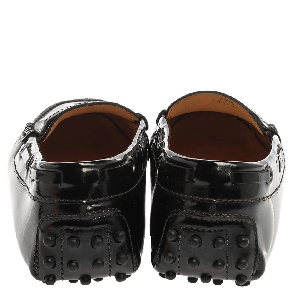商品[二手商品] Tod's|Tod's Black Patent Leather Penny Slip On Loafers Size 37.5,价�格¥1641,第5张图片详细描述