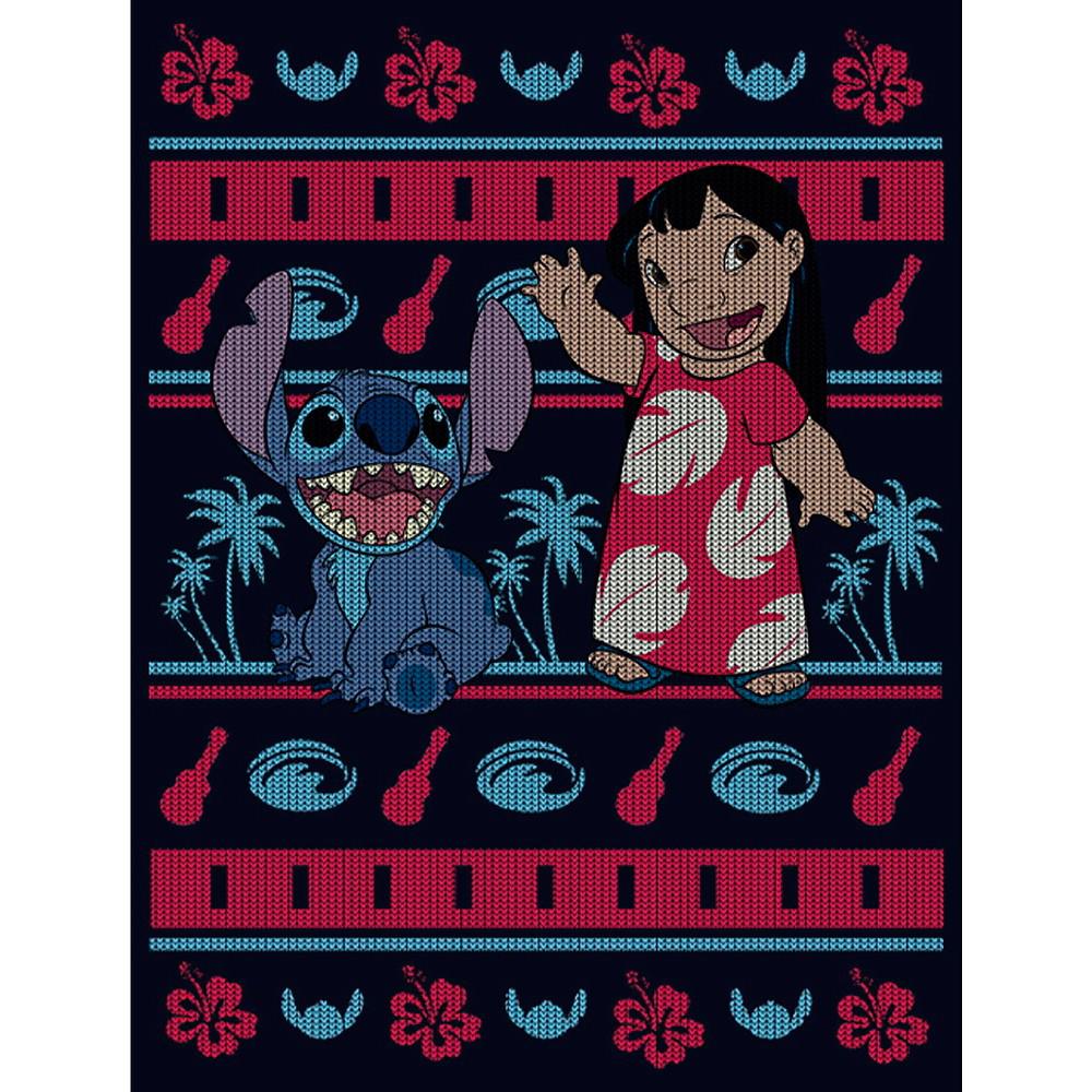 Girl's Lilo & Stitch Tropical Ugly Sweater  Child T-Shirt商品第2张图片规格展示