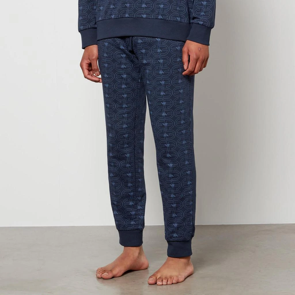 商品Emporio Armani|Emporio Armani Men's All Over Logo Terry Sweatpants - Marine Printed,价格¥234,第1张图片