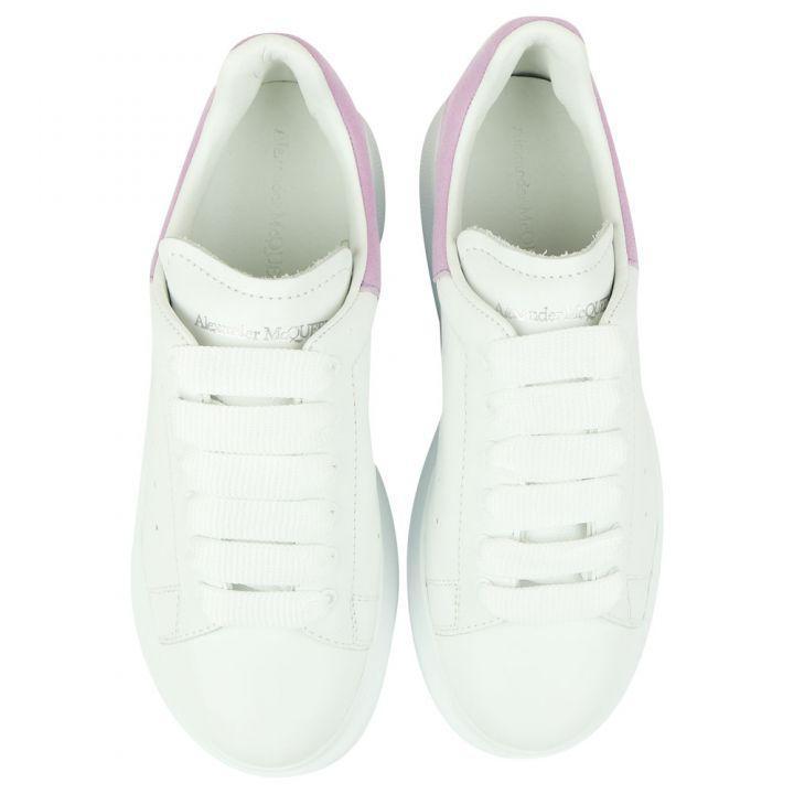 商品Alexander McQueen|White & Lilac Lace Up Trainers,价格¥1490,第7张图片详细描述