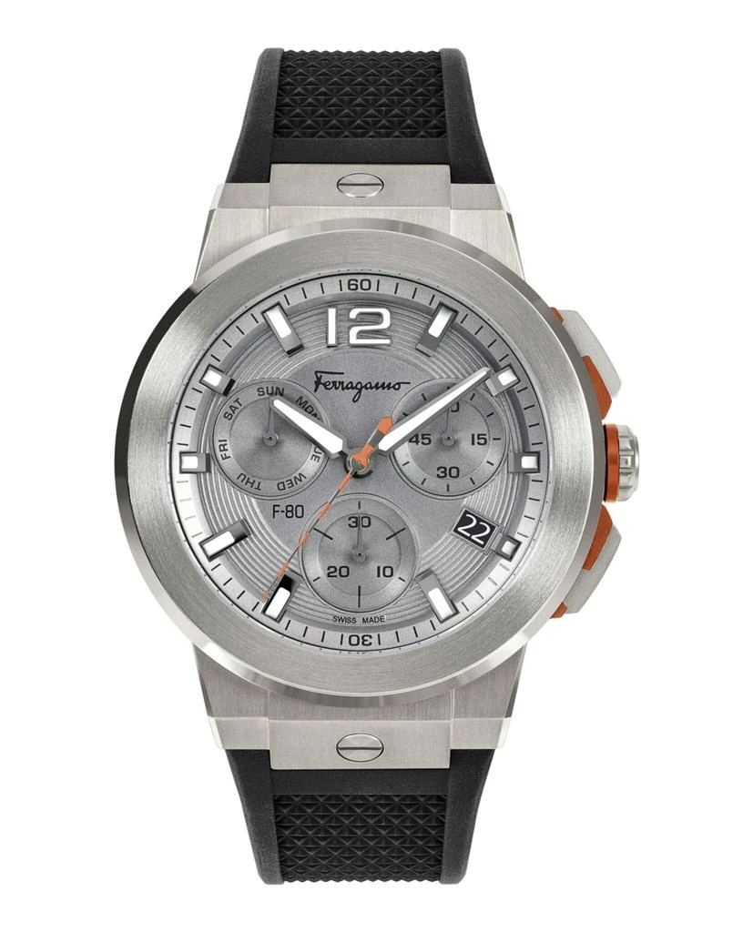 商品Salvatore Ferragamo|F-80 Titanium Tech Silicone Watch,价格¥4172,第1张图片