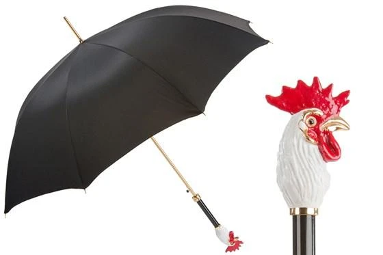 商品PASOTTI|Pasotti 葩莎帝 黑色伞面 公鸡手柄 晴雨伞,价格¥3782,第1张图片