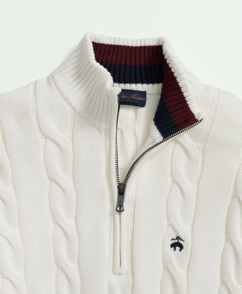 商品Brooks Brothers|Cable Knit Tennis Half-Zip Sweater in Supima® Cotton,价格¥972,第2张图片详细描述