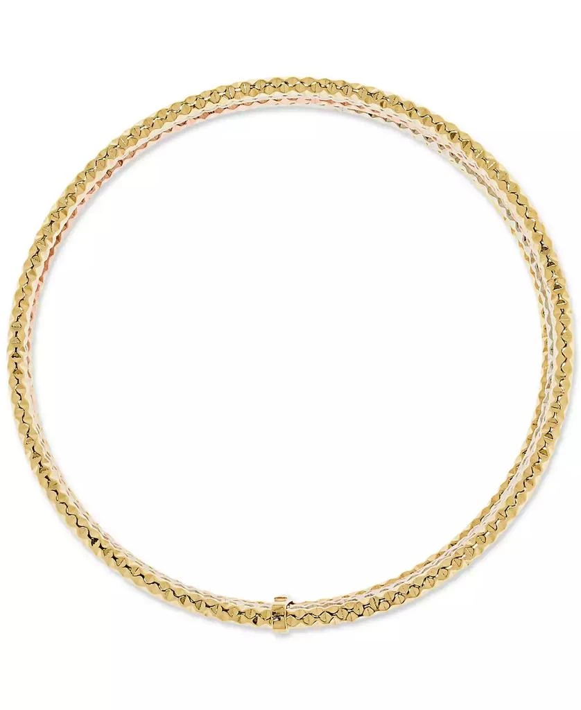 商品Macy's|Multi-Layered Textured Bangle Bracelet in 10k Tri-Color Gold,价格¥22207,第3张图片详细描述