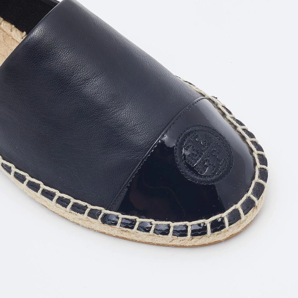 Tory Burch Black Patent and Leather Flat Espadrilles Size 37.5 商品