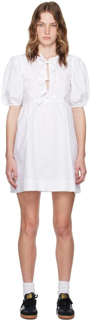 商品Ganni|White Tie String Minidress,价格¥1144,第1张图片