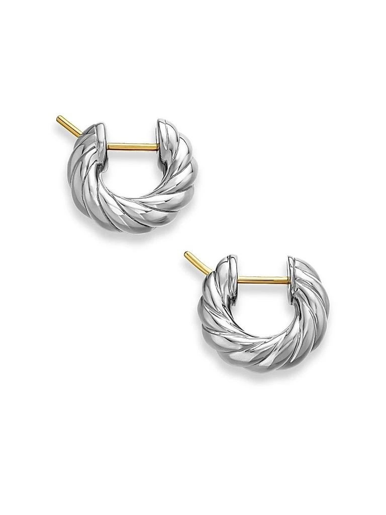 商品David Yurman|Sculpted Cable Hoop Earrings in Sterling Silver, 14.4MM,价格¥3661,第4张图片详细描述