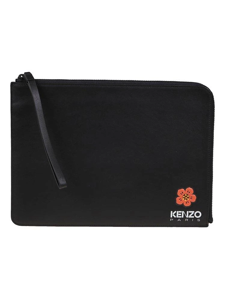 商品Kenzo|Kenzo Logo Printed Zipped Clutch Bag,价格¥1584,第1张图片