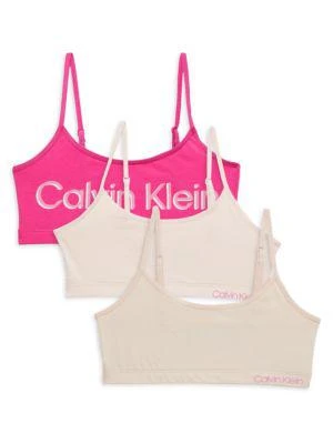 商品Calvin Klein|​Girl’s 3-Pack Stretch Cotton Logo Bras,价格¥161,第1张图片