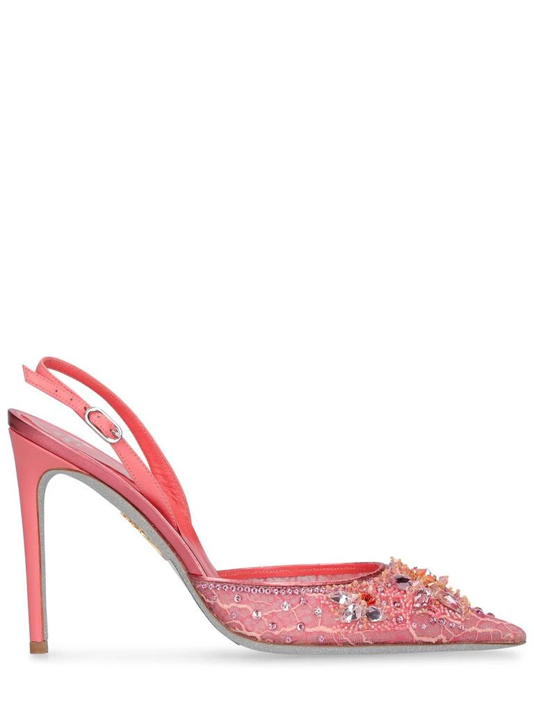 商品Rene Caovilla|105mm Embellished Lace Slingback Pumps,价格¥5317,第1张图片